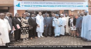 National Exco Members of United Councils and Cities pose with Mayor Andze Andze Emile