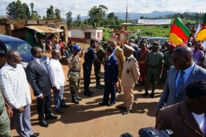 Minister of Public works, Emmanuel Nganou Djoumessi during launching of Bda road projects, Tuesday May 16