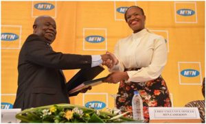 MTN C. CEO, Philisiwe Sibiya sealing deal with General Pierre Semengue