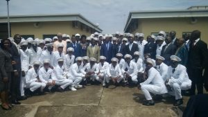 Livestock, Fisheries and Animal industry minister, Dr. Taiga poses with LINAFI staff and students