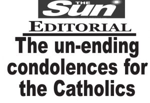 The un-ending  condolences for  the Catholics