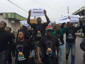 Kah Wallah braves the odds to lead Stand Up Cameroon in protest march