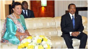 Commonwealth SG, Rt Hon Patricia Scotland and President Paul Biya 