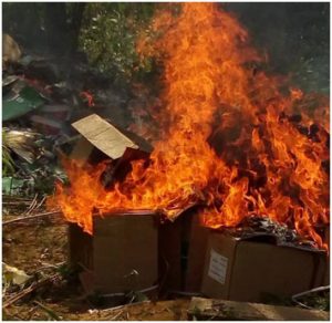 3247 copies of the book set ablaze in Yaoundé 