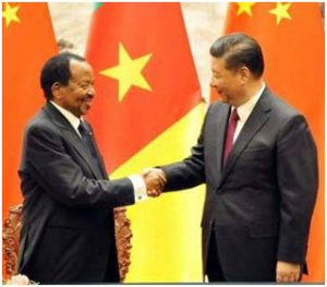 Presidents Paul Biya of Cameroon and Xi Jinping of China