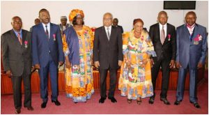 Medal recipients pose with Minister of State, Laurent Esso  (photo credit, Elie Kontchou)