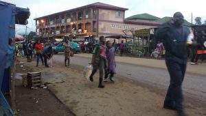 Men, women and children fleeing from military raids in Bamenda