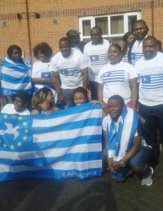 SCNC supporters during protest in the UK