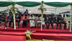 L-R: CDC Board Chair, Justice Benjamin Itoe, CDC GM, Franklin Njie, VP of National Assembly, Hon. Lifaka Monjoa, MP Fako East, Hon. Etombi Gladys