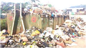 Garbage overflows along streets in Bamenda