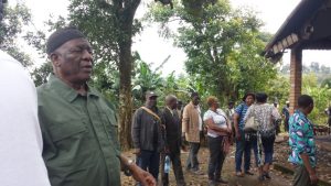 Fru Ndi at his burnt Baba II residence 