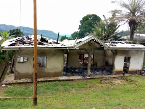 Burnt family house in Njinikom