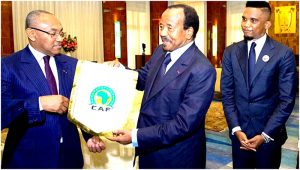  All seemed well between President Biya and CAF’s Ahmed Ahmed   before Fridays “bad news”