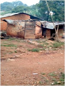 Remnants of a burnt house 