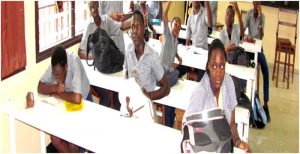  Students in class at SONARA College, Limbe 