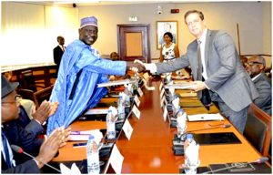 Minister Ousmane Mey and Tree Global CEO, Gregory Hess exchange signed MoU