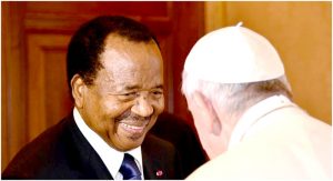 Pope Francis and the Cameroonian sovereign, Biya