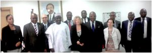 IMF-World Bank-ADB delegations pose with Minister  Ousmane Mey, Minister Del, Paul Tasong