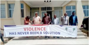 Hon Enwe Francis, Hon. Norbert Nangiya Mbile denouncing violence 