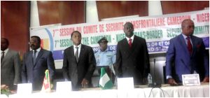  Minister Atanga Nji Paul and Brigadier General Ndagi flanked by Minister Delegate, Felix Mbayu and Centre Regional Governor, Naseri Paul Bea