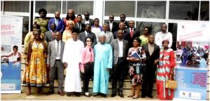 Participants pose with DG of Elections, Deputy DG and UN Women Representative 