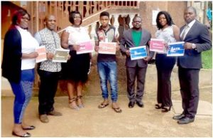  Some participants pose with Elvis Teke of Arc of Peace International (far right) 