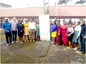 Organisers pose with participants