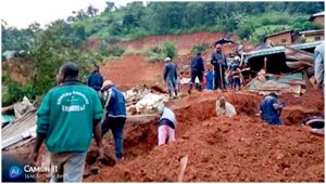 Landslide site in Ngouashe,  Bafoussam III sub-division