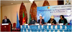 Minister Delegate, Paul Tasong speaking at presentation of Horizon 2020 