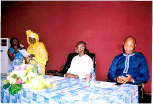  Mme Djeilani (standing) delivering speech  in the presence of the CNPS DG (middle)