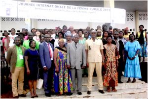 Women of Nyong and So’o pose with D.O Auguste Essomba,  Dr Bertrand Mbatchou and other officials