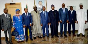 Gov’t officials pose with ADB, Lake Chad Basin  officials after signing of two agreements