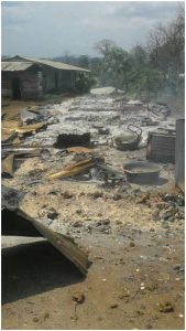 Egbe's family residence razed to the ground in Konye as a result of the crisis