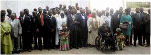 Political parties, the media and civil society pose with Enow Abrams Egbe, Erik Essousse, others 