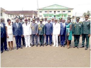  Newly promoted soldiers pose with Fako SDO Engamba Emmanuel Ledoux and other administrators