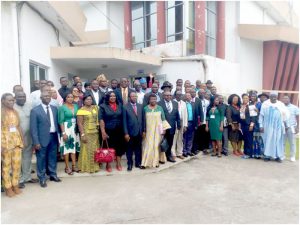  Officials of the University of Buea, PERIPERI U Team, lecturers, students, guest pose after launch 