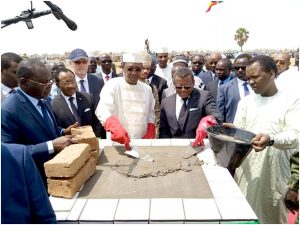 President Idriss Deby Itno and PM Joseph Dion Ngute jointly laying foundation stone 