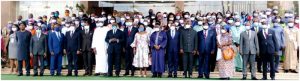 Participants pose with Parliamentary authorities after opening ceremony