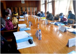 Council of the University of Buea deliberating during Extra-Ordinary meeting at Boardroom of the Central Administrative building 